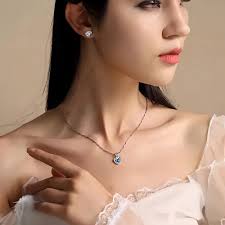 Flor Rosas Eternas Y Collar Azul/púrpura Para Mujeres