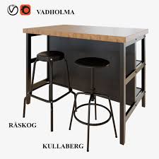 Vadholma is the home's given meeting point and perfect when you cook together. 3d Model Ikea Vadholma Kitchen Table And Stools Cgtrader