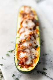 Cut zucchini in half lengthwise. Beef Stuffed Zucchini Boats Low Carb Easy Peasy Meals