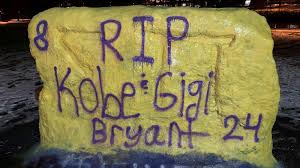 982 results for laker jersey 24. The Rock At Msu Carries Tribute For Kobe