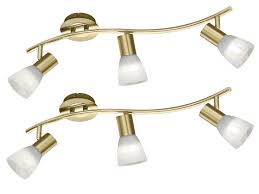 Philips hue led deckenstrahler »white & col. Design Decken Strahler Leuchte Glas Spots Schwenkbar Flur Beleuchtung Messing