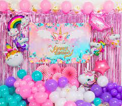 Recreate that energy of the time with fun props and decorations that will keep the party going well into the night. Amazon Com 129 Pack Unicorn Birthday Party Decorations Unicorn Theme Party Supplies Set For Girl S Birthday Party With Balloons Garland Kit Birthday Backdrop Unicorn Foil Balloons Curtains And Paper Fan Toys Games