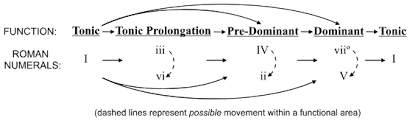 The term chord progression simply refers to the order in which chords are played in a song/piece of music. Harmonic Function