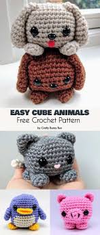 Easy Cube Animals Free Crochet Pattern Crochet Animals Free Patterns Crochet Toys Free Crochet Amigurumi Free Patterns