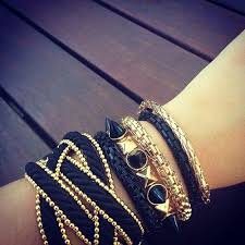 Black And Gold Bracelet Black And Gold Bracelet Stack Tumblr Black Gold Jewelry Jewelry Gold Bracelets Stacked