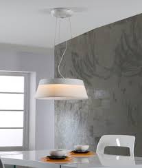 Drum pendants with opaque or fabric shades work well in formal dining rooms, while styles with brightly colored shades or laser cut globes add a touch of chic style to modern spaces like lofts and living areas with open floor plans. Tapered Drum Pendant Light Modern Fabric Design Dimmable