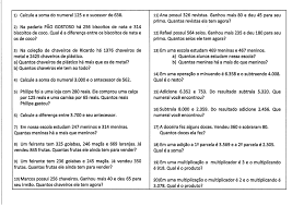 Problemas De Matematica Contas Com Milhar Alfabetizacao Blog