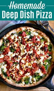 Homemade Deep Dish Pizza Recipe In 2020 Deep Dish Pizza Recipe Deep Dish Pizza Veggie Pizza Recipe