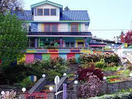 The Most Colorful House In Hood River Rainbow House House Colors Hood River