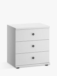 John Lewis Partners Marlow 3 Drawer Bedside Table 50cm Pebble Grey 3 Drawer Bedside Table Drawers Bedroom Storage