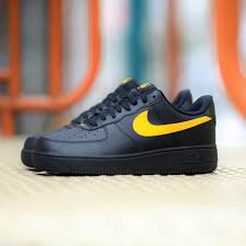 Black And Yellow Air Force Ones Nike Air Force 1 Vlone Low Black Yellow Swish Aa4083 002 Nike Air Force Vlone Nike Nike