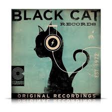 Black Cat Records Album Style Artwork Original Illustration Etsy Black Cat Art Black Cat Cat Art
