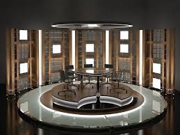 Tv Discussion Program 017 3d Model Max Obj 3ds Fbx Dxf Mtl Tv Set Design Stage Set Design Stage Design