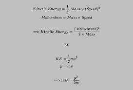 The formula for calculating kinetic energy (ke) is ke = 0.5 x mv2. Visual Quantum Mechanics