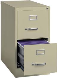 This simple black filing cabinet is just over 24 inches tall, 14.5 inches wide and 18 inches deep. Amazon Com Hirsh Industries 25 Deep Vertical File Cabinet 2 Drawer Letter Size Putty 14409 Office Products