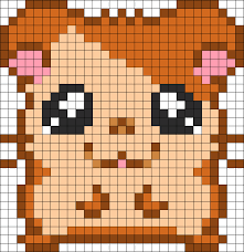 Hamtaro Perler Bead Pattern Bead Sprites Characters Fuse Bead Patterns Dessin Petit Carreau Point De Croix Coloriage Magique