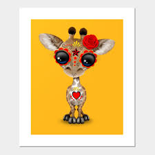 Maybe you would like to learn more about one of these? Red Day Of The Dead Sugar Skull Baby Giraffe Day Of The Dead Posters And Art Prints Teepublic Uk