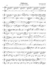 This is astor piazzolla oblivion (art by ryan woodward) by 1972thejourney on vimeo, the home for high quality videos and the people who love them. Oblivion 2 Violins Sheet Music For Violin String Duet Musescore Com