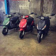 Piaggio Zip Special Custom Scooters Matte Mat Green Red Black