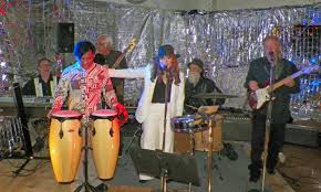 Sandy and High Country Band jamming that Saturday Night Fever-Elson  Trinidad, Sandy and Clayton Anderson, Mark Flippin, Victor Silvas, Bart  Jarnigan(Custom)