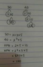 24= 2 x 2 x 2 x 3. Tuliskan Fpb Dan Kpk Dari 30 Dan 40 Brainly Co Id