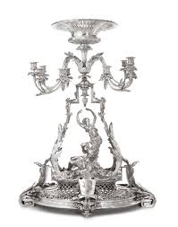 A Monumental Napoleon Iii Silver Plated Twelve Light Candelabrum Centerpiece Christofle Paris 1854 57 Christofle Silver Napoleon Iii