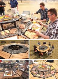 The Multi Level Octagonal Jag Grill Table Seats 8 Duh And Comes Apart Easily For Cleaning And Storage The Only Pro Fire Pit Backyard Entertaining Bbq Table