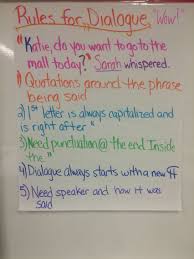 Dialogue Rules Anchor Chart 5th Grade Ela Writers
