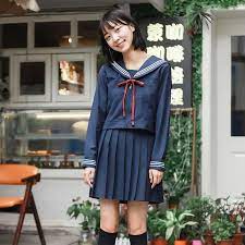 夏季日系jk制服三本軟妹關西襟短長袖水手服學生裝校服班服套裝女 style long sleeve dress dresses with sleeves