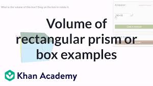 volume of a rectangular prism video khan academy