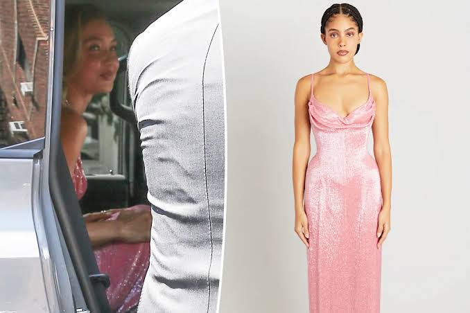 Gigi Hadid shimmers in pink beaded gown for Taylor Swift and Travis Kelce's wedding