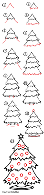 This cute, kawaii christmas tree is perfect for celebrating the hol. How To Draw A Christmas Tree Art For Kids Hub