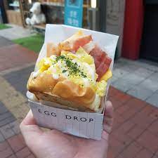 i ate a korean premium egg sandwich bacon double cheese food cafe food food food cravings