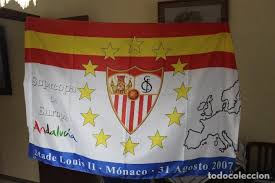 Bandera Del Sevilla F C De La Supercopa De Eur Comprar Banderas Y Banderines De Futbol En Todocoleccion 64620251