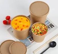 Disposable Kraft Paper Soup Bucket Porridge Cup Packing Box Soup Cup