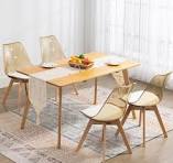 Amazon.com - LOVSPATIO Clear Dining Chairs Set of 4, Modern Acrylic Chair  Kitchen Dinner Chairs with PU Leather Cushions Seat and Wood Legs, Side ...