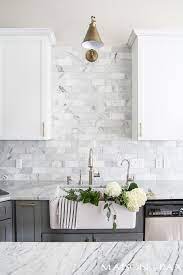 Gray And White Marble Kitchen