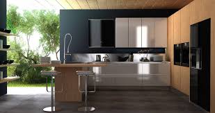 black white oak kitchen interior