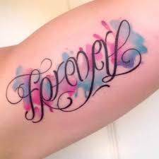565 mount auburn st watertown, ma ( map ). Watercolor Ambigram Forever Tattoo On Half Sleeve