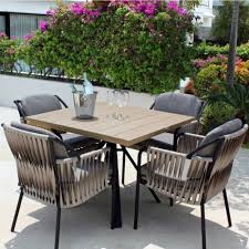 Outdoor tables are perfect for use poolside at your hotel or at your restaurant's patio or enclosed pavilion. Skyline Design Chatham 4 Seat Square Outdoor Dining Set Outdoor Commercial Furniture