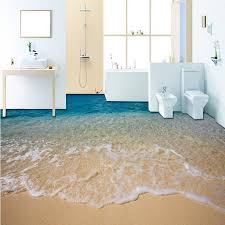 Beach Wave Stickers Wallpaper Self Adhesion Customized 3d Photo Wallpaper Ground 3d Floor Mural Wall Floor Wallpaper Bathroom Wallpaper Waterproof Floor Murals