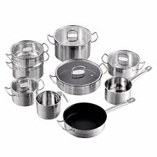 Velaze Cookware Set 14 Piece Stainless Steel Kitchen Cooking Pot Pan Sets Induction Safe Saucepan Casserole With Glass Lid In 2020 Cookware Set Stainless Steel Kitchen Pan Sets