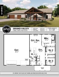 Post Frame Home Barndominium Plan Grand Valley Barn House Plans Barn Homes Floor Plans Pole Barn House Plans