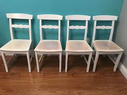 Set Of 4 Ikea Lanni Chairs White Chair Ikea Dining Chairs
