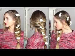 I would suggest to curl or wave your hair prior to creating the flower braid. Floral Braided Hair Tutorial 3 Styles How To Make Flowers Youtube