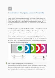 Itunes 8 or later allows you to transfer your entire ipod library onto a new computer. How To Sync Spotify Music Songs To Ipod Shuffle By Adelaide Laurie Issuu
