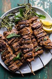 Greek Lamb Souvlaki Plates With Avocado Tzatziki Half Baked Harvest Recipe Greek Recipes Greek Dinners Lamb Recipes