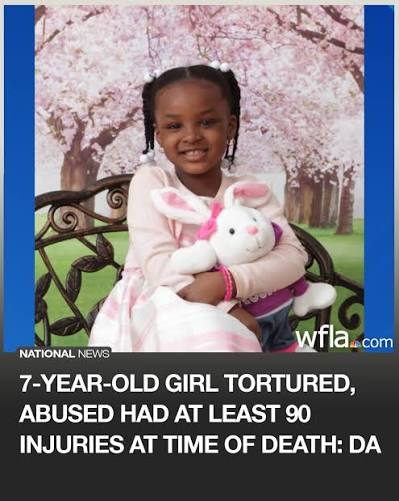 The autopsy report revealed that the 7-year-old had at least 90 recent injuries at the time of her death, most of which were inflicted in the 48 hours leading up to her
