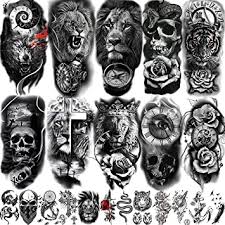 Maybe you would like to learn more about one of these? Amazon Com Coktak 22 Sheets 3d Forearm Half Sleeve Temporary Tattoos For Men Women Adults Large Tribal Lion Warrior Tiger Wolf Flower Skull Fake Tattoo Stickers Halloween Black 3d Realistic Tatoo Rose
