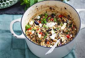 Greek Beef Feta And Mint Pilaf Minced Beef Recipes Feta Pilaf
